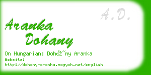 aranka dohany business card